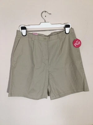 NUEVO CON ETIQUETAS IZOD NIÑAS CINTURA AJUSTABLE BEIGE UNIFORME PANTALONES CORTOS TALLA 18 1/2 PLUS Foto 1 de 4