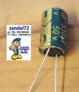 5 PEZZI CONDENSATORI ELETTROLITICI VERTICALI 330uF 50V VOLT 105° 10x16 PASSO 5mm - Bild 1 von 6