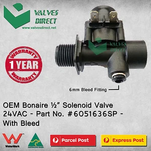 OEM Bonaire 1/2" Solenoid Valve 24VAC (Part No. 6051636SP) - With Bleed - Picture 1 of 2