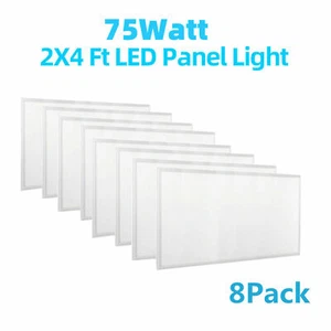 8PACK 2x4 Bright 75w LED Panel Light Ceiling Fixture Office Drop-in Troffer Lamp - Picture 1 of 12