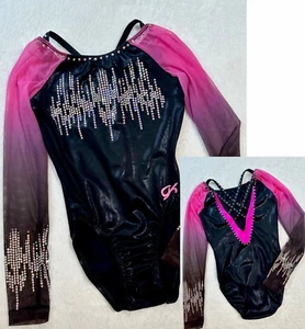 GK ELITE Leotard GYMNASTICS Custom BLING SWAROVSKI RHINESTONE Competition AXS - Picture 1 of 10