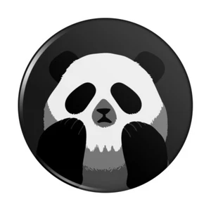 Panda Skull Optical Illusion Spooky Compact Pocket Purse Hand Makeup Mirror - Picture 1 of 7