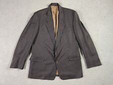 Yves Saint Laurent Suit Jacket 44 L Taupe Gray Wool Birdseye Windowpane Designer