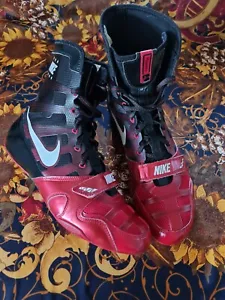 RARE/ORIGINAL Nike Hyper KO Boxing Boots Black/Red Size 14 Limited Edition - Picture 1 of 5