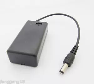 Custodia scatola supporto batteria 5x 9 V 9 volt PP3 con coperchio interruttore alimentazione corrente continua 5,5*2,1 mm - Foto 1 di 6