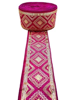 Вышивка золото работы последовательность кружева границы для сари Курти платье Lehenga декор 3M - Изображение 1 из 4