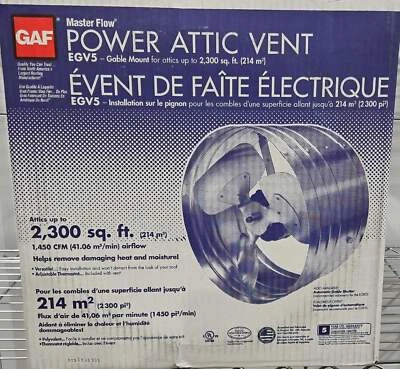 Ventilador de ático GAF Master Flow 1450 CFM eléctrico montaje a dos aguas EGV5 plateado Foto 1 de 4