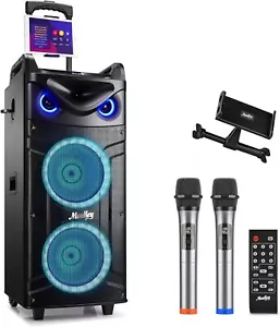 Karaoke Machine, Double 10" Woofer PA System for Party Portable MTs210-1 - Picture 1 of 16
