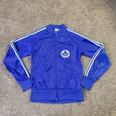 Vintage Cheetah Toronto Maple Leafs Track Suit Jacket Sz S Canada Hockey NHL VTG - Image 1 of 4