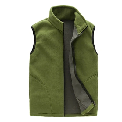Mens Bodywarmer Fleece Gilet Full Zip Work Sleeveless Vest Jacket Coat Outdoor ; - Image 1 of 4