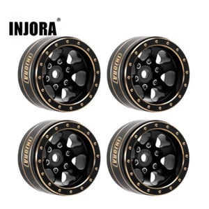 INJORA 1.0" Messing Beadlock Felgen Räder für SCX24 TRX4M 1/24 1/18 RC Crawler - Bild 1 von 8