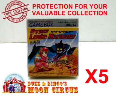 5X NINTENDO JAPAN GAME BOY GAME SMALL SIZE - CLEAR PROTECTIVE BOX PROTECTORS  - Image 1 of 4