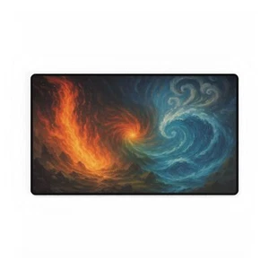 Elemental Realms MTG Playmat Fire and Water Clash High-Resolution Fantasy Art - Bild 1 von 5