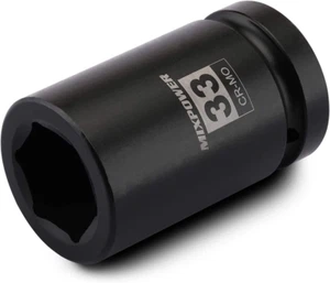 Zócalo de impacto profundo de accionamiento de 1 pulgada MIXPOWER, CR-MO, 33 mm, 6 puntos, esquina de radio De - Imagen 1 de 12