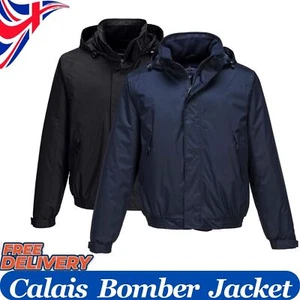 Portwest Calais Waterproof Breathable Bomber Jacket Fleece Lined Hooded Coat - Picture 1 of 13