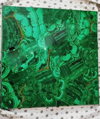 12 Zoll Malachit Stein Couchtischplatte Marmor Mitte handgefertigte Intarsien... - Bild 1 von 4