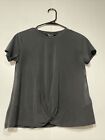 Banana Republic knotted Front Short sleeve Top Womens Small Petite Black Modal