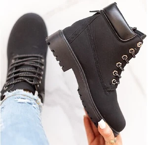 MÄDCHEN WANDERTRAINER DAMEN WINTER DAMEN GRIFFSOHLE STIEFELETTEN SCHUHE GRÖSSEN 3-7 - Bild 1 von 9