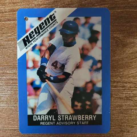 1991 Regent Baseball Glove Tag Card-DARRYL STRAWBERRY, LA Dodgers, Mets, Yankees Cover