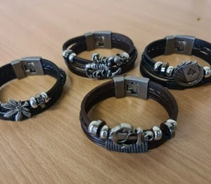 Brazalete Brazalete Hombre Acero Inoxidable Magnético Plata Moda 8 Diseño - Imagen 1 de 13