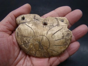 Taino Pre-Columbian C 1000-1500 AD nice carved big shell pendant (40 photo t5001 - Picture 1 of 24