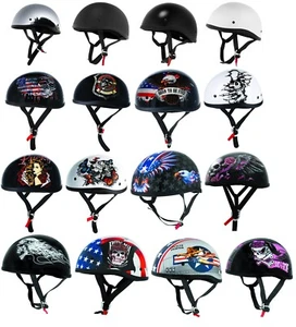 Skid Lid Original Half Helmet DOT Approved for Motorcycle Riding - Picture 1 of 18