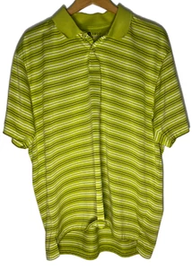 IZOD GOLF Men's Green/Black/White Striped Polyester Polo Shirt - Size XL - Picture 1 of 6