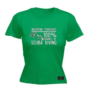 Scuba Diving Ow Weekend Forecast - lustiges Damen-T-Shirt Geschenk Neuheit - Bild 1 von 8