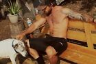 Shirtless Male Muscular Hairy Chest Dude Tattoos Beard Hunk Photo 4X6 D423