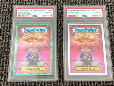 2 Rare GPK Adam Bomb PSA 8! GREEN & BASE 2025 Worst Of 40th Anniversary #1a! - Image 1 of 4