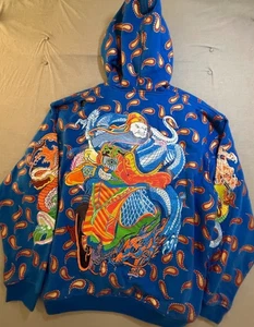 Sudadera Hood Rich Hood Rock Guerrero Japonés Para Hombres 4XL Azul Cremallera Mangas Largas. - Imagen 1 de 13