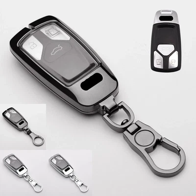 Zinc Alloy TPU Car Key Fob Case Cover For Audi A4 A5 S4 S5 Q7 B9 8W 4M TT TTS RS - Image 1 of 4