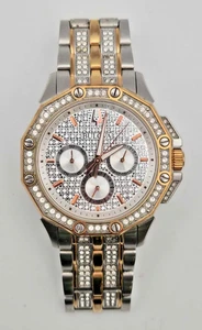 Bulova Octava Herren Quarz Uhr 41,5mm Gold Silber Kristall Bicolor 98C133 - Bild 1 von 10