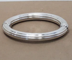 INCREDIBLE VERONESE STERLING SILVER RIBBED DESIGN HINGED BANGLE BRACELET 27.39G - Picture 1 of 8
