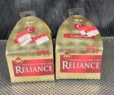 Nuevo Lote de 2 Piernas Reliance Control Top Mejorado Puntera Color Café Talla C Foto 1 de 4