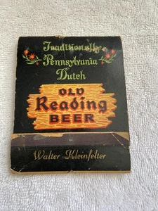 Vintage OLD READING BEER Pennsylvania Dutch PA pubblicità grande copertina libro fiammiferi - Foto 1 di 3