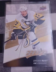 Tarjeta de hockey firmada por Bryan Rust Upper Deck Mvp Pittsburgh Penguins - Imagen 1 de 1
