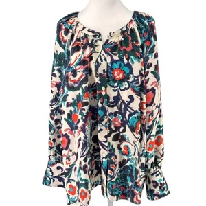 Tanya Taylor 100% Silk Floral Blouse Gorgeous Sz S Designer, Colorful, Classy - Picture 1 of 15