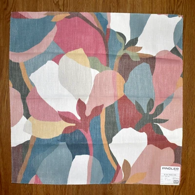 PINDLER Large-Scale Floral Print MOD — MULTI Heavy Fabric 26"sq SAMPLE REMNANT - Image 1 of 4
