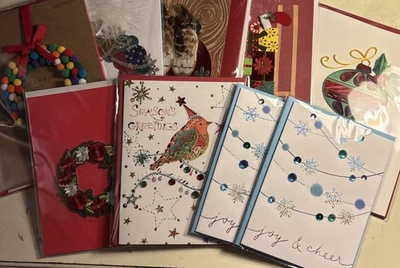 Juego de 9 tarjetas navideñas de papiro nuevas con sobres nuevas sin usar selladas Foto 1 de 4