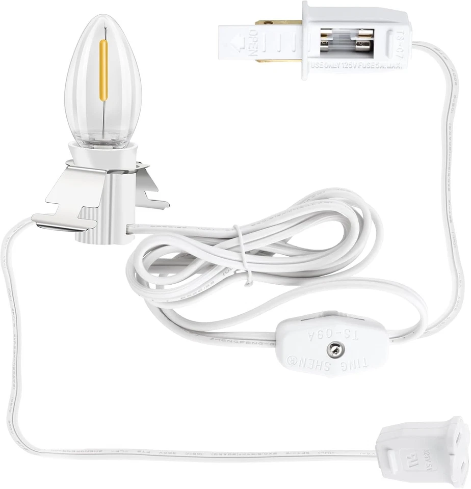 AOMITOP Blow Mold Light cord C 7 Clip In NEW LED Light Bulb Christmas Halloween Blow Mol