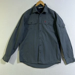 FJALLRAVEN Singi Trekking Shirt Khaki G-1000 M Gray Hiking Vented Long Sleeve - Picture 1 of 14