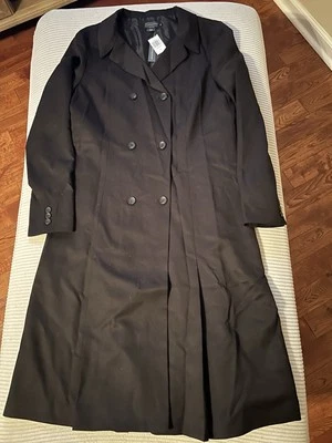 PENDLETON 12 Double Breasted Coat Dress Virgin Wool Black Made In USA Career NWT - Image 1 of 4