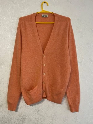 Pringle of Scotland Vintage 100% Pure Lambswool Men's Orange Cardigan Size L - Image 1 of 4