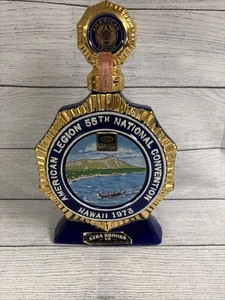 1973 Vintage Hawaii American Legion Bourbon Whiskey Decanter 55th Convention!!!! - Picture 1 of 11