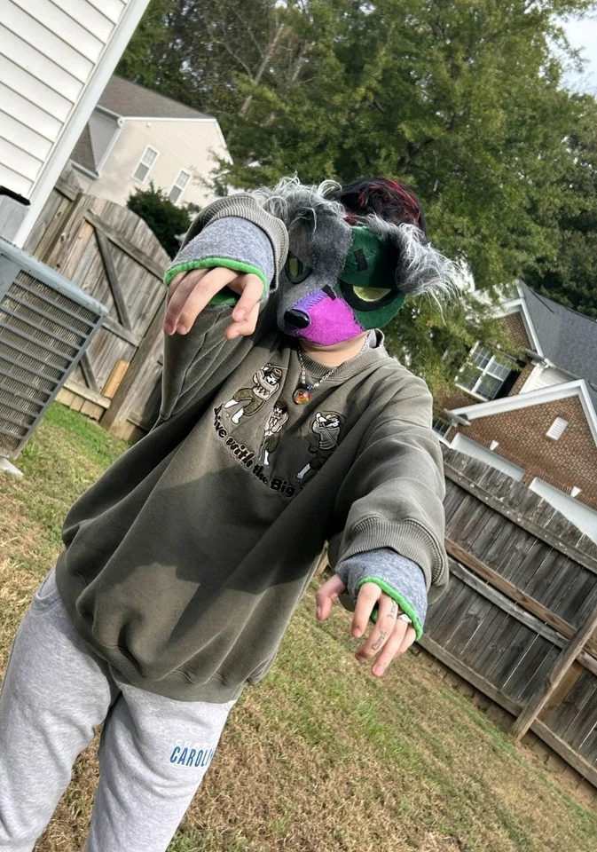 Máscara Therian Parcial Zombi Cachorro Halloween Disfraz Con Cola Foto 1 de 4