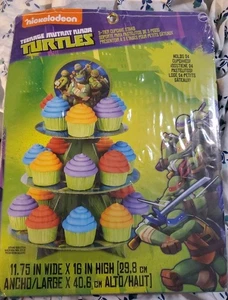 Wilton Teenage Mutant Ninja Turtles TMNT 3-Tier Cupcake Stand Birthday Party NIP - Picture 1 of 2