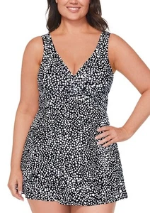 Island Escape Women’s Plus Size Twist Front Swim dress Size 22W - Picture 1 of 7
