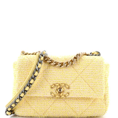 Bolso Chanel 19 Solapa Acolchado Tweed Mediano Foto 1 de 4
