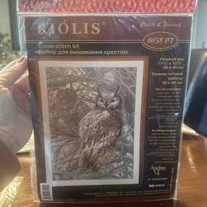 Kit de punto de cruz contado RIOLIS 0038 PT Eagle Owl - Mystic Birds in the Woods - Imagen 1 de 4